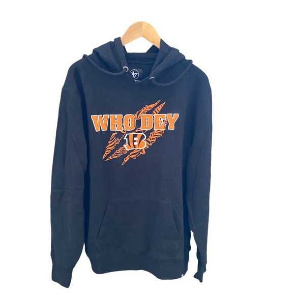 Men's XL Hooded Sweatshirt - Black with Who Dey Bengals Logo - Picture 1 of 4